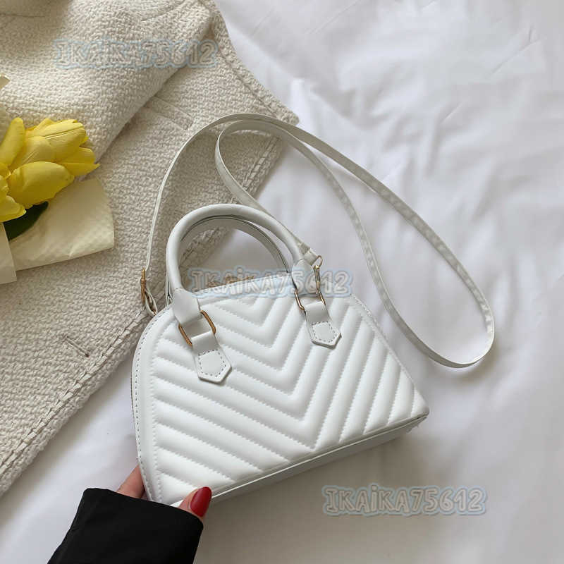 Fashion Solid Color Diamond Bag 2022 Autumn Trend New Style Ocean Casual Shoulder Cross Body Shell Bag H250806