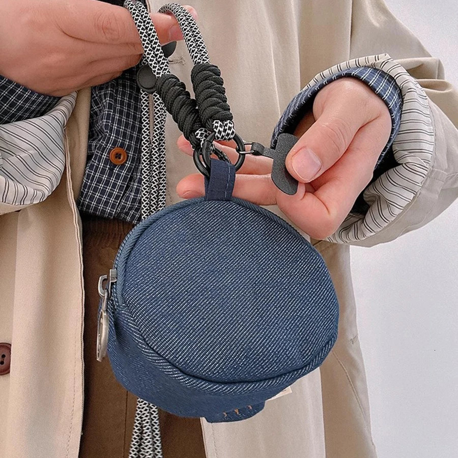 Mini Unisex CowGirl Style Puffer Fish Coin Purse Fashionable Versatile Denim Earphone Bag Cute Patchwork n 2025 250805