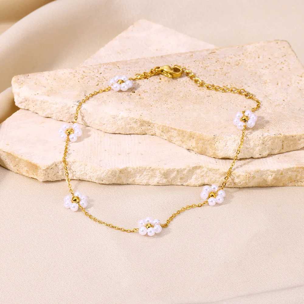 Devil Eye Anklet Colorful Flower Ankle Beads Anklets For Women Stainless Steel Jewelry New In 2024 Foot Women Y250805