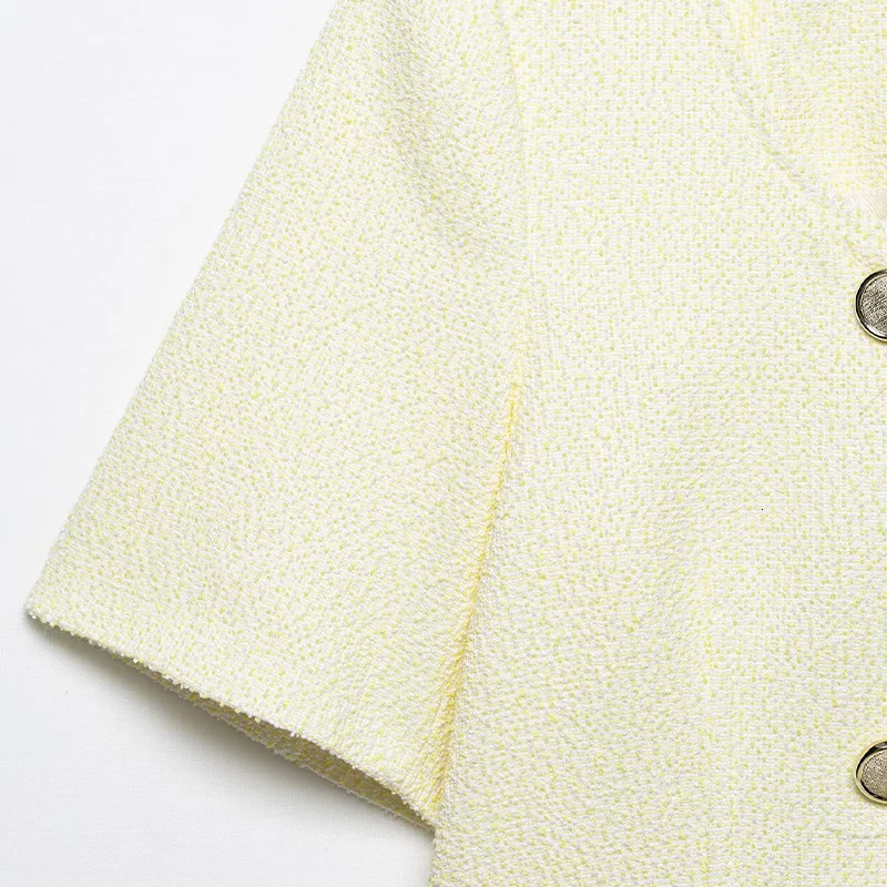 Willshela Women Fashion With Pockets Solid Double Breasted Jackets Vintage Square Collar Short Sleeves Female Chic Lady Outfits 250807