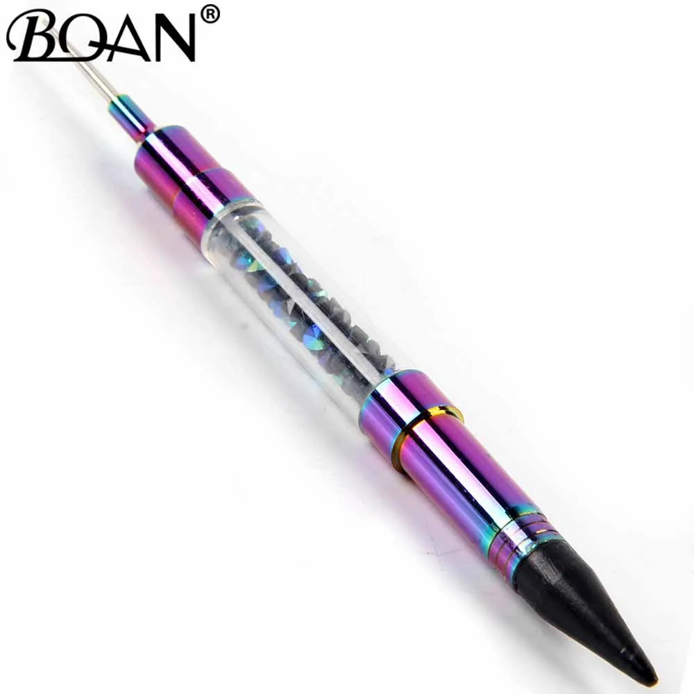 BQAN 1 PCS Dual-ended Nail Dotting Pen Crystal Beads Handle Rhinestone Studs Picker Wax Pencil Manicure Nail Art Tool 250805