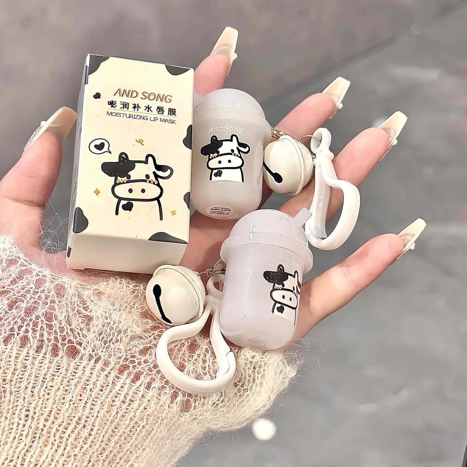 Cute Keychain Lip Balm Moisturizing Lip Gloss Hydrating Reduce Liplines Sleeping Mask Clear Jelly Water Light Lip Oil Lips CareXJ250807