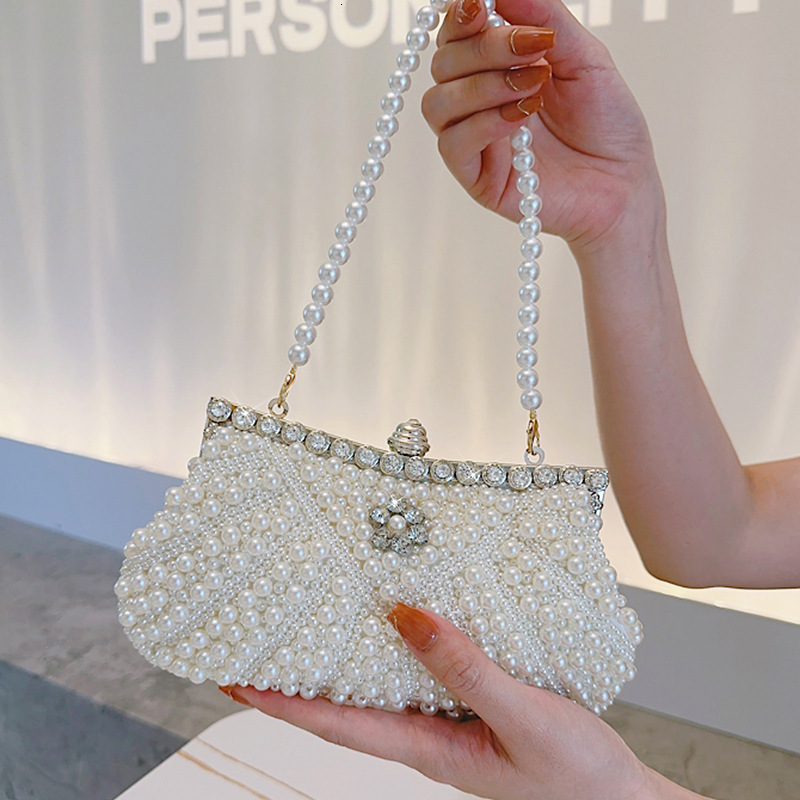 Free shipping designer luxury Off-White Heavy Beaded Dumpling Bag Evening Bag Women's Fashion Elegant Vintage Clutch casual shopping bag