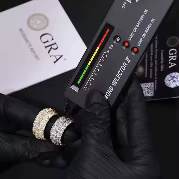 2025 925 Silver Pass Diamond Tester 5 Rows Hip Hop Iced Out VVS Moissanite GRA Rapper Dazzling Sparkly Eternity Band Ring for Men