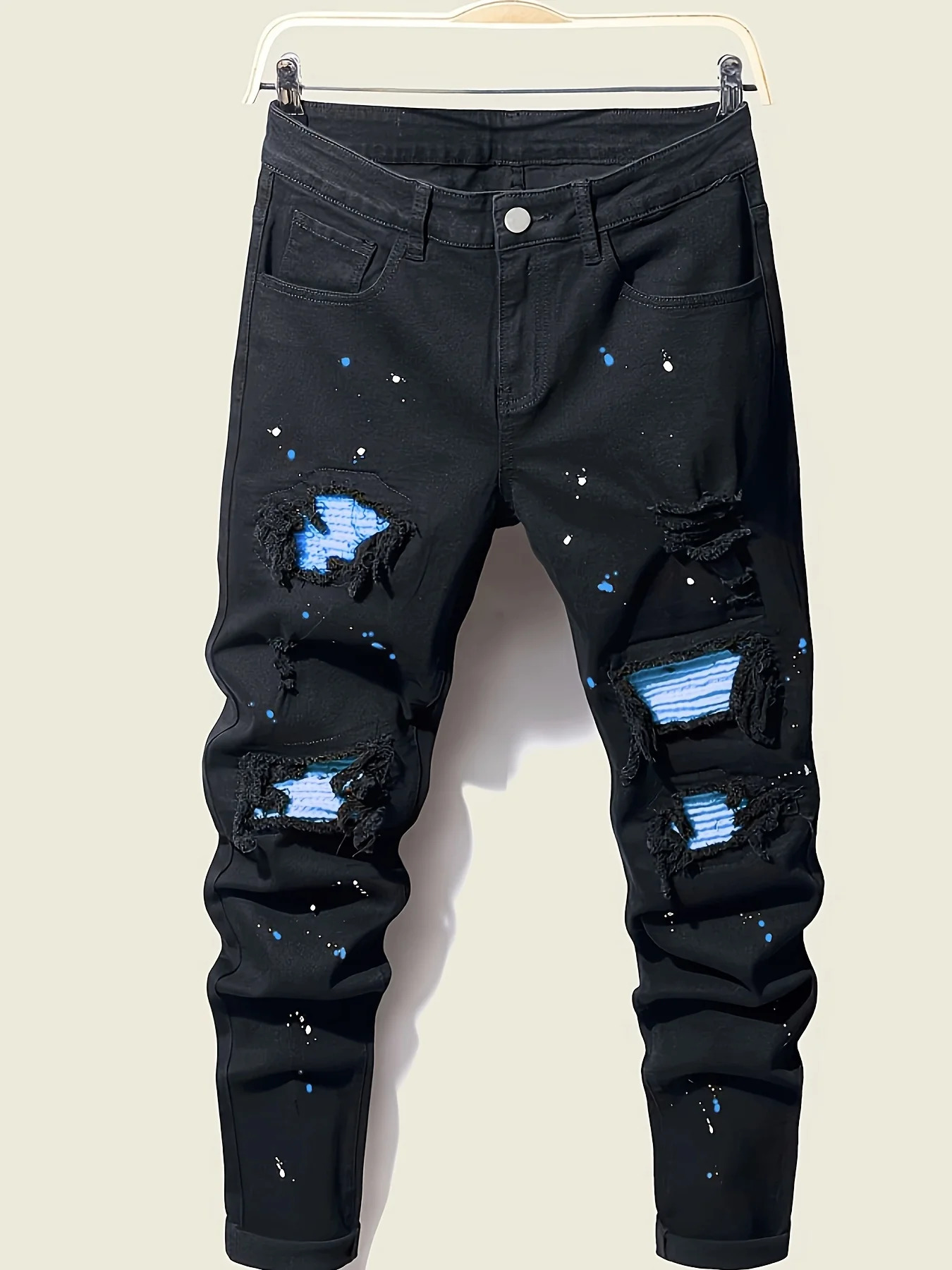 Mens SplashInk Patchwork Jeans 250807