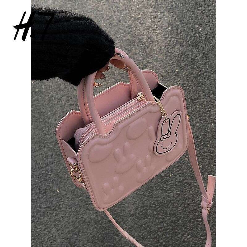 H7 Cute Pink 2025 New Versatile Small Square Biscuit Bag, Niche Single Shoulder Crossarm Underarm Bag For Women