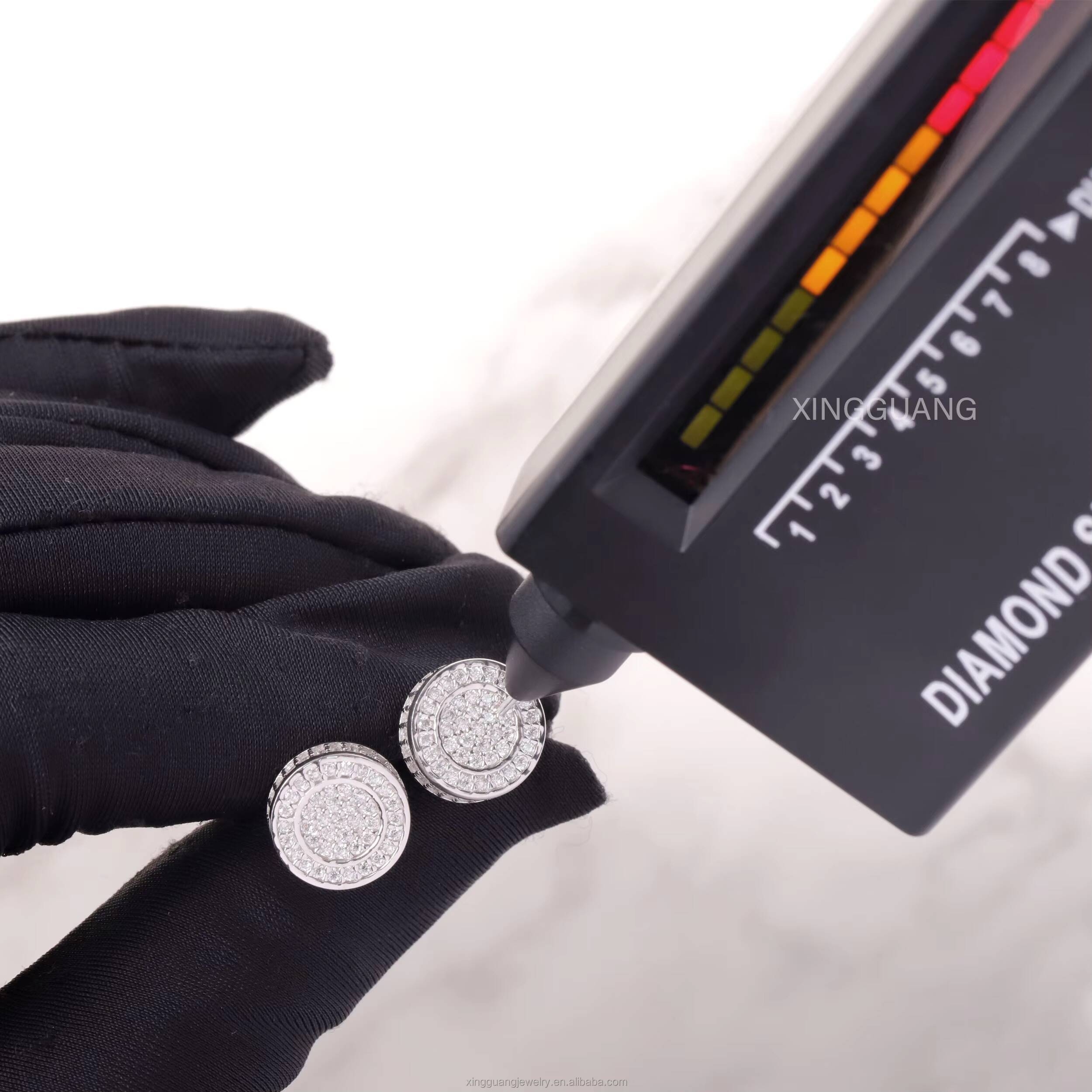 RTS Fashion VVS Diamond Earrings 925 Sterling Silver Hip Hop Earrings for Men Women Iced Out Moissanite Stud Earrings