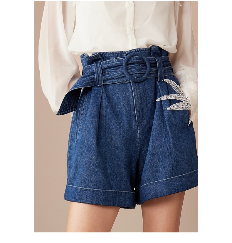 Womens Casual High Waisted Denim Shorts Wide Leg Summer Jean Shorts with Pockets 6113547