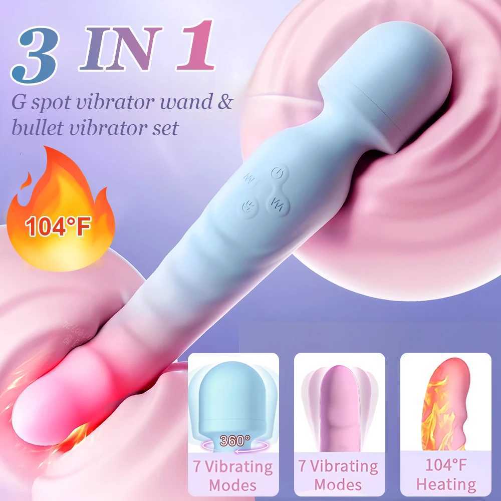 Heatable AV Vibrator Dildos Massager G-Spot Vibrator 360 Rotation Clitoris Stimulator Female Vagina Masturbation Adult Sex Toy W250807