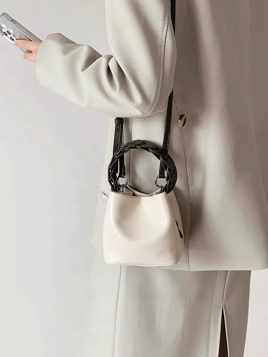 Original Little Rui Home Buet Bag Woven Crossbody Handbag New 2024 Single Shoulder Slant Bag Soft PU Leather Casual Sle Z250807