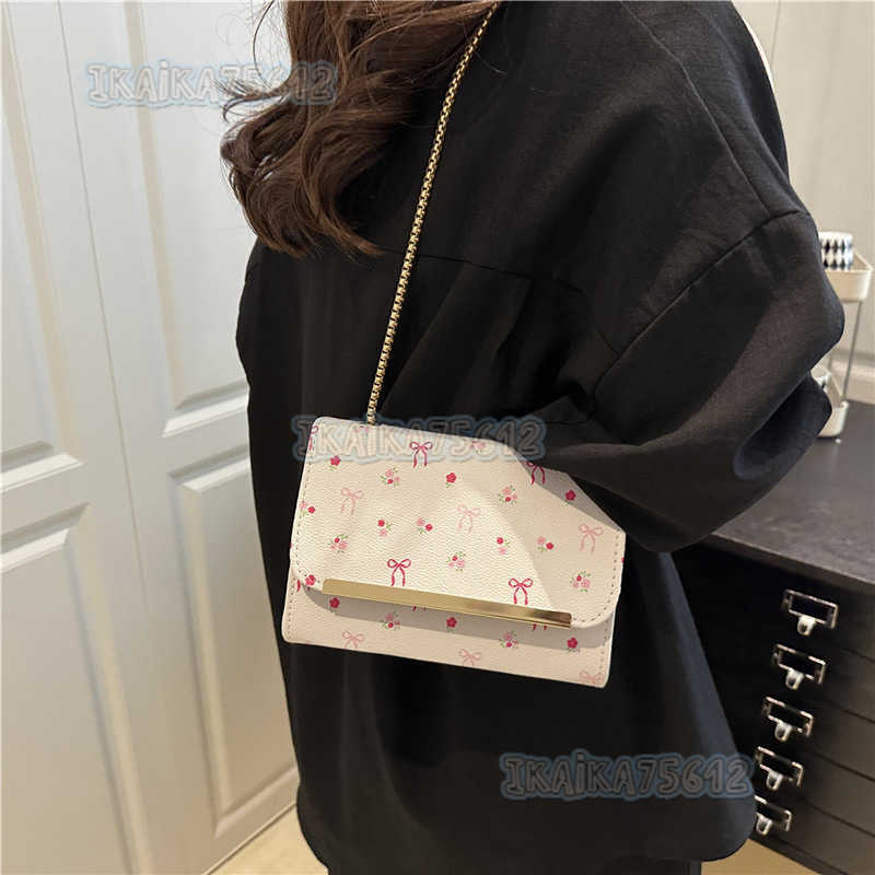Trend Cherry Print Small Square Bag for Women 2025 Summer New Fashionable Shoulder Bag Crossbody Bag H250806