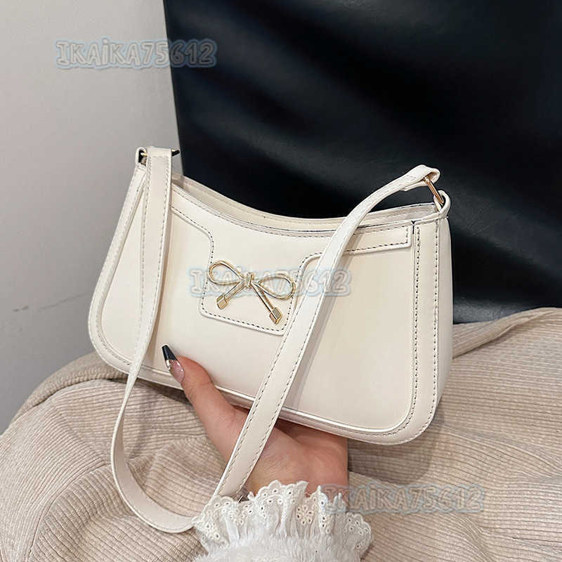 2024 Winter New Bowknot Single Shoulder Bag Zipper Simple Commuting Style Versatile Fashion Bag High-end H250806