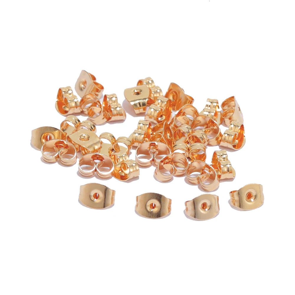 100Pcs Stainless Steel Earring Studs Backs Stopper Scrolls Ear Post Butterfly For Jewelry Making Back Plug Accessories 250804