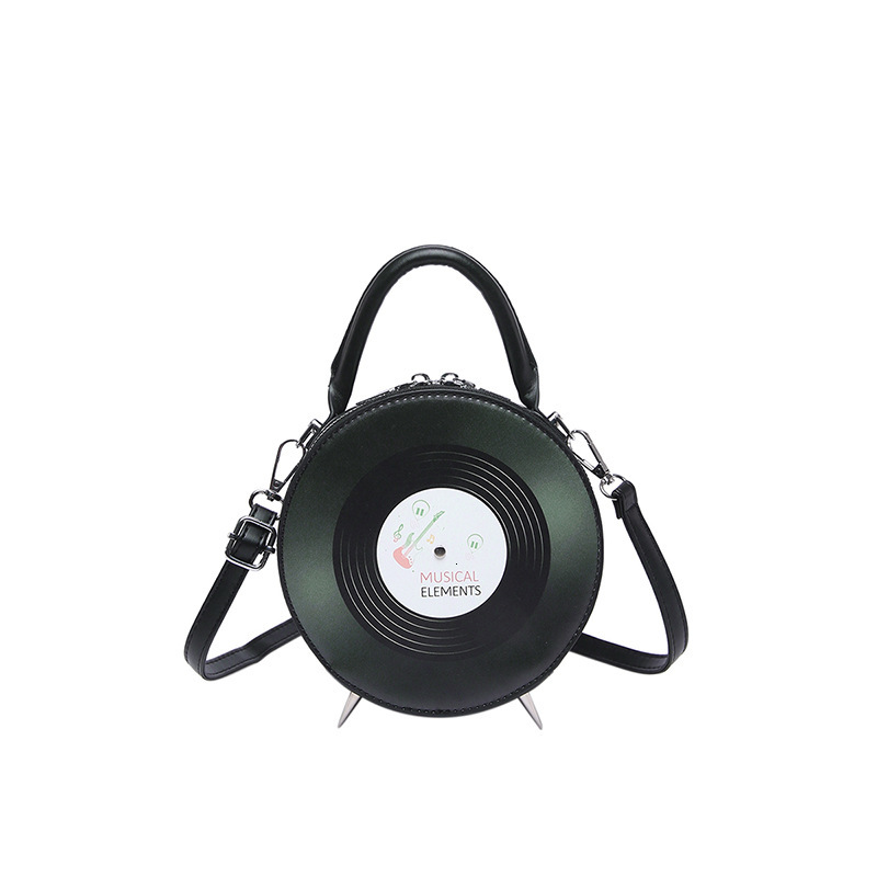 Free shipping designer Niche Design Bag for Women Ins Style Retro Record Shape Crossbody Bag Quirky Commuter Small Round Bag