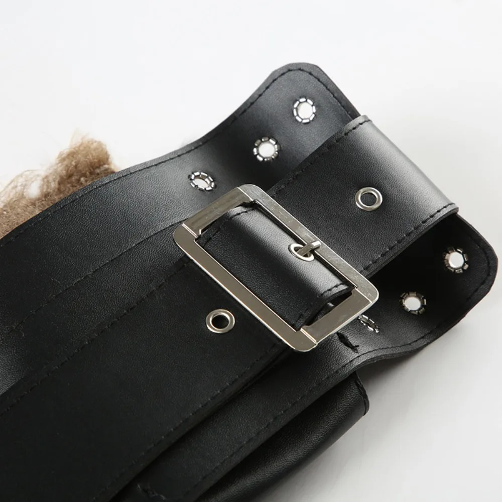 Fashion Alloy Hip-hop Belt Jeans Decor Strap Buckle Fur Tassels Waistband Exaggerated Punk PU Waist Bag Streetwear 250806