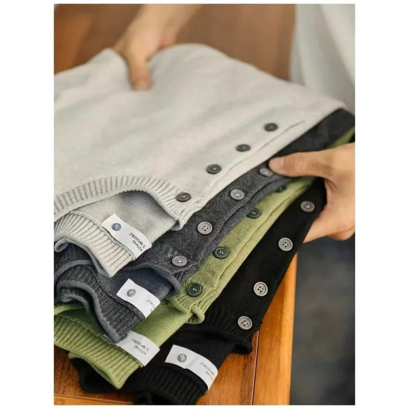 Sweater for Men Pullovers Old Money Man Knitwear Short Sleeve Knit Jumpers Solid Cotton High End Casual Vintage Sweaters 250804