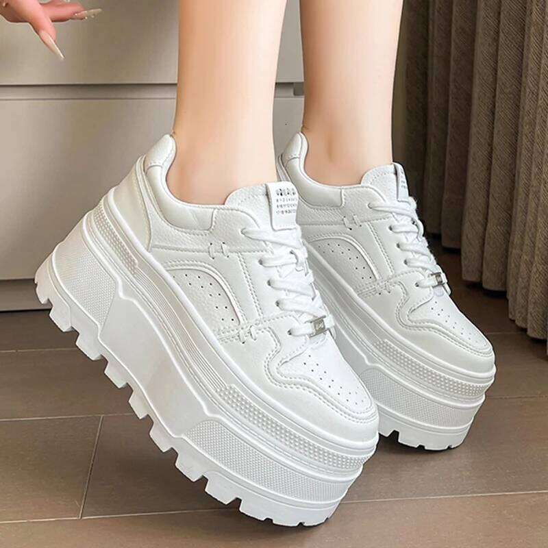 Women designer 8 CM Platform Casual Outdoor Simple Design Skateboard Comfortable Lace Up Sneakers Running Sports Shoes Female 39