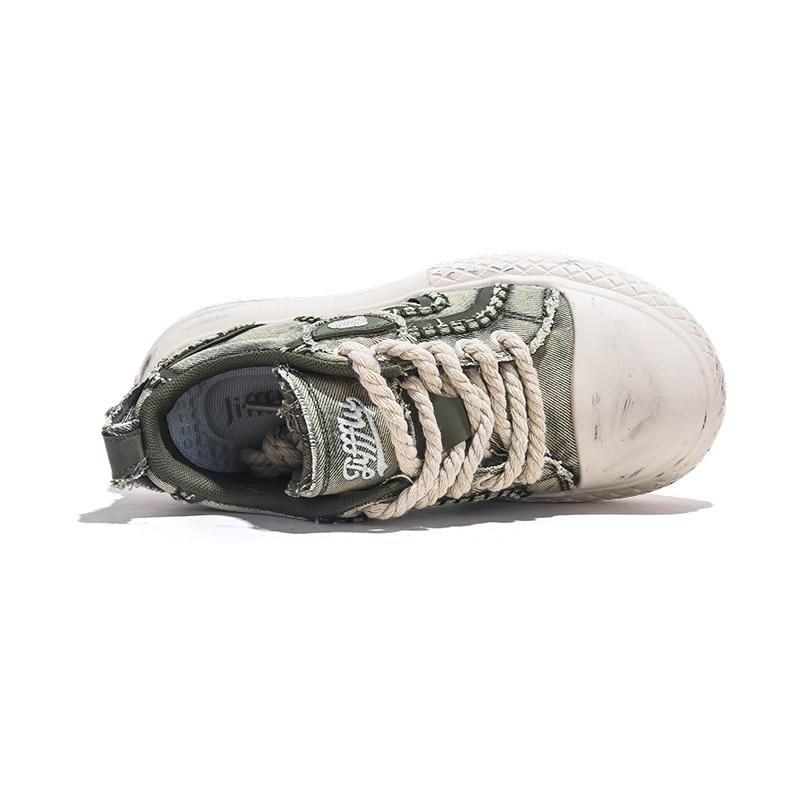Jifffly Canvas Shoes for Men 2025 Summer New Trend Thick Sole Height Increasing Casual Versatile Low-top Sneakers