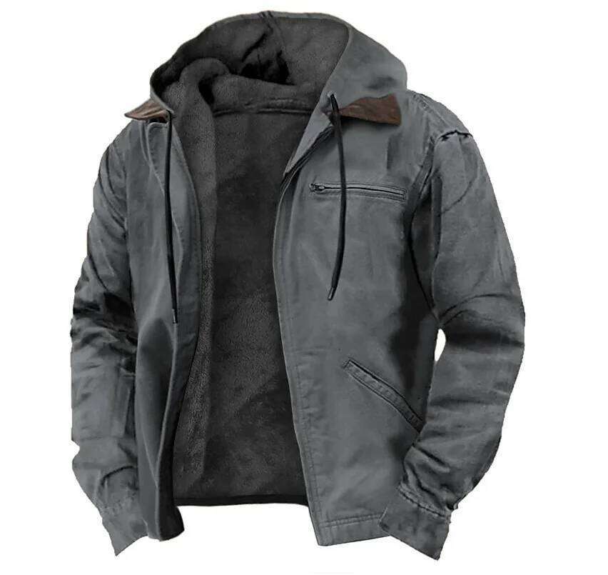 Men's casual hooded jacket, trendy and versatile, men's multi-color optional zipper pocket jacket top