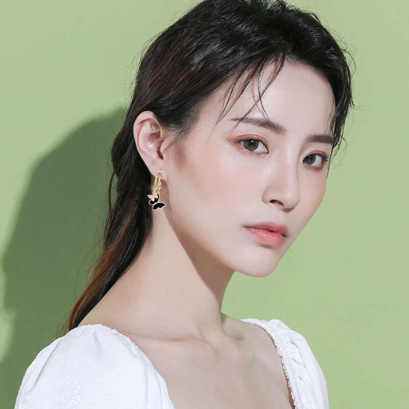 Earrings Designer Luxury jewelry for Women Butterfly Double Flying Earring copper plated with 18K gold silver Simple Fashion Festival vacation gifts