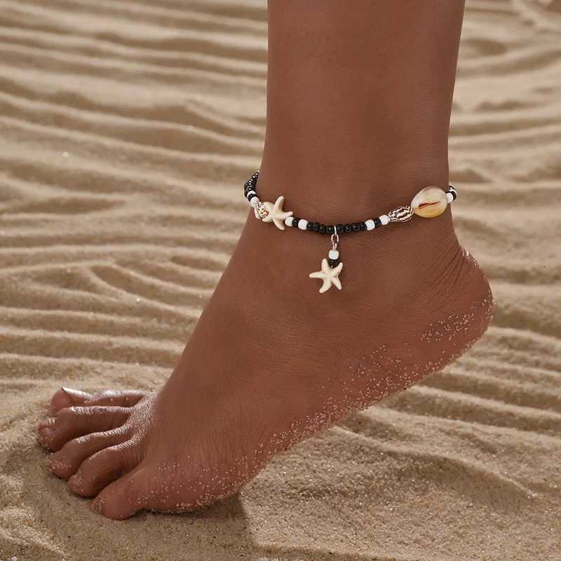 Shell Starfish Anklets for Women Bohemian Anklet Leg Rice Beads Handmade Foot Chain Boho Jewelry Sandals Gift Y250805