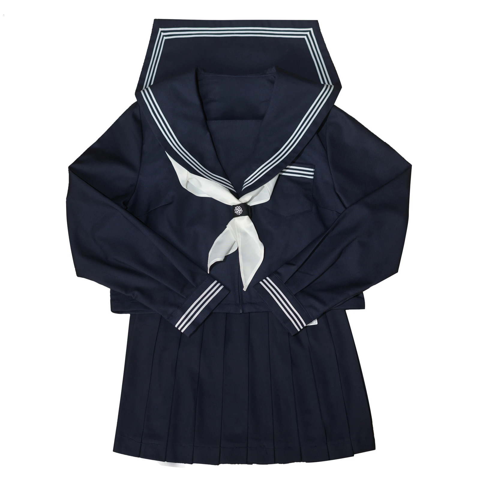 Navy Three Lines Sailor Suit Summer Spring Japanese School Uniform College High Girls Students Uniforms Pleated Skirt 250729
