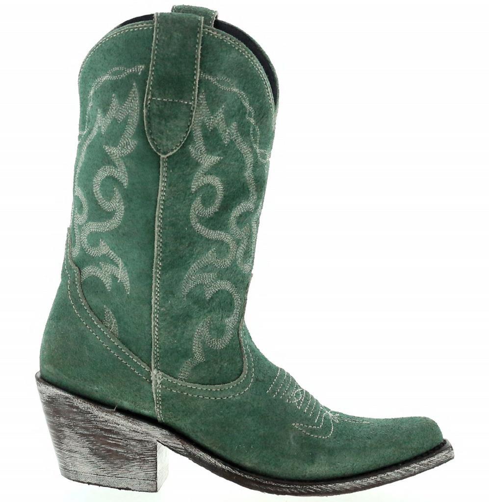 Women's Pointed Toe Chunky Heel Retro Martin Boots Vegan PU Ankle Boots with Stitching (Gray, Red, Yellow, White, Green, Hot Pink)