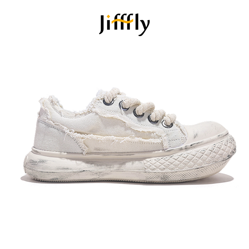 Jifffly Men's Canvas Shoes - Thick Sole Casual Sneakers for Couples