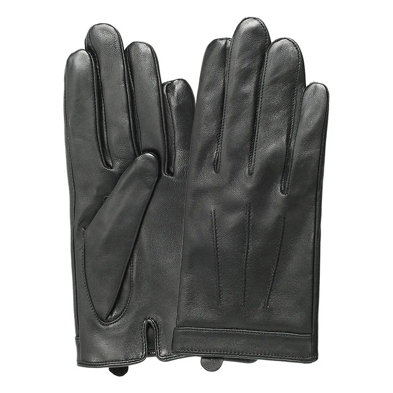 Leather Sheepskin gloves Winter Black Motorcycle Biker Driving Work glove for Men Toucnscreen Full Finger Successful individuals 250806