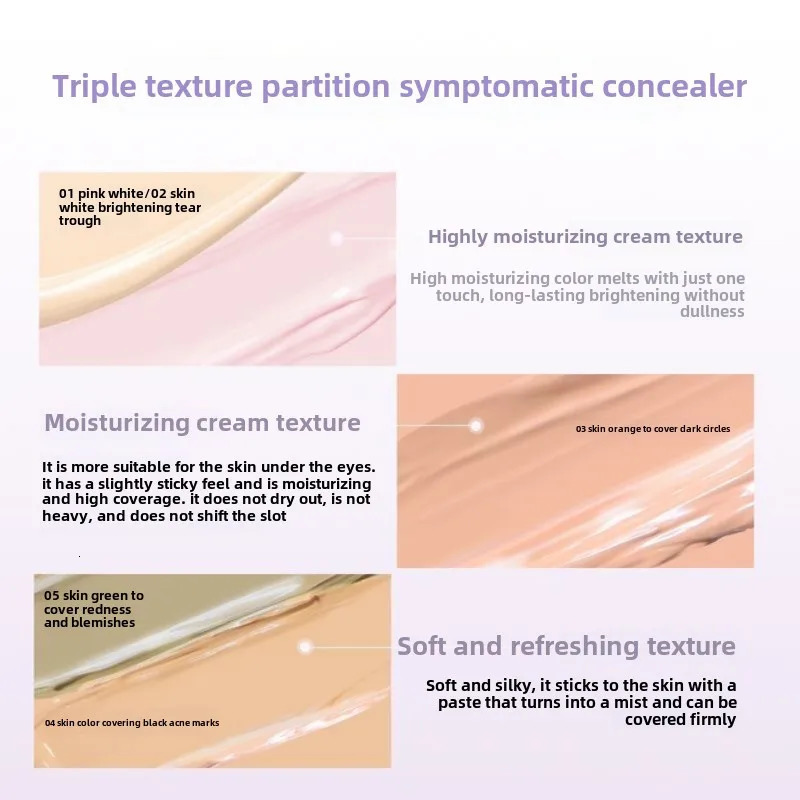 GirlsCrush 5 Color Correcting Concealer Palette-Cover SpotsDark CirclesBrighten Tear Troughs Nasolabial Folds Cosmeticos 250730