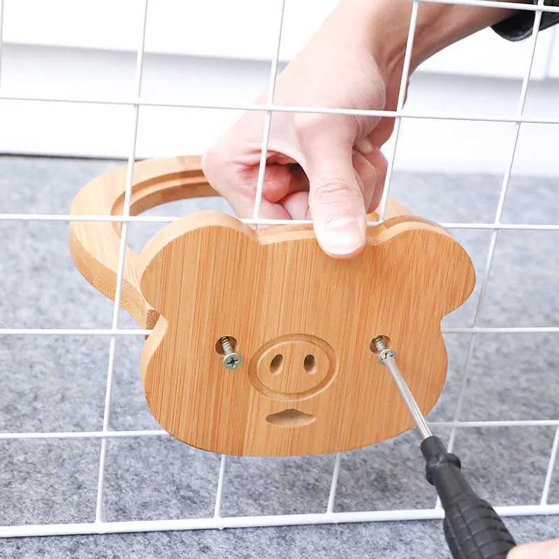 New Hanging Ceramics Puppy Cat Dog Pet Food Water Single Bowl with Wooden Frame Pets Supplies Feeding Feeder Height Adjustable Y250806