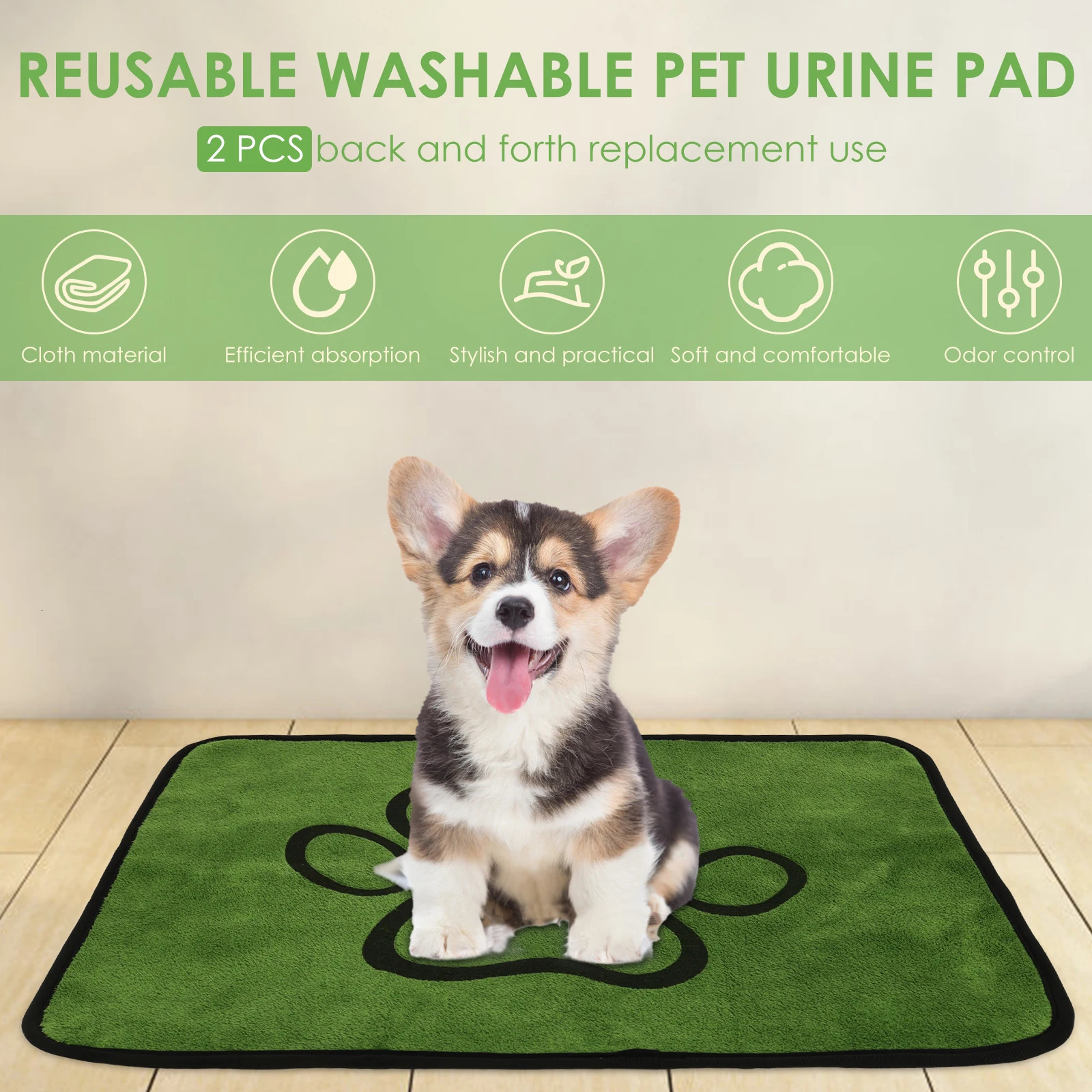 2Pcs Dog Pee Pad Blanket Reusable Absorbent Puppy Training Pad Washable Breathable Cooling Summer Sofa Bed Car Seat Cover 250804