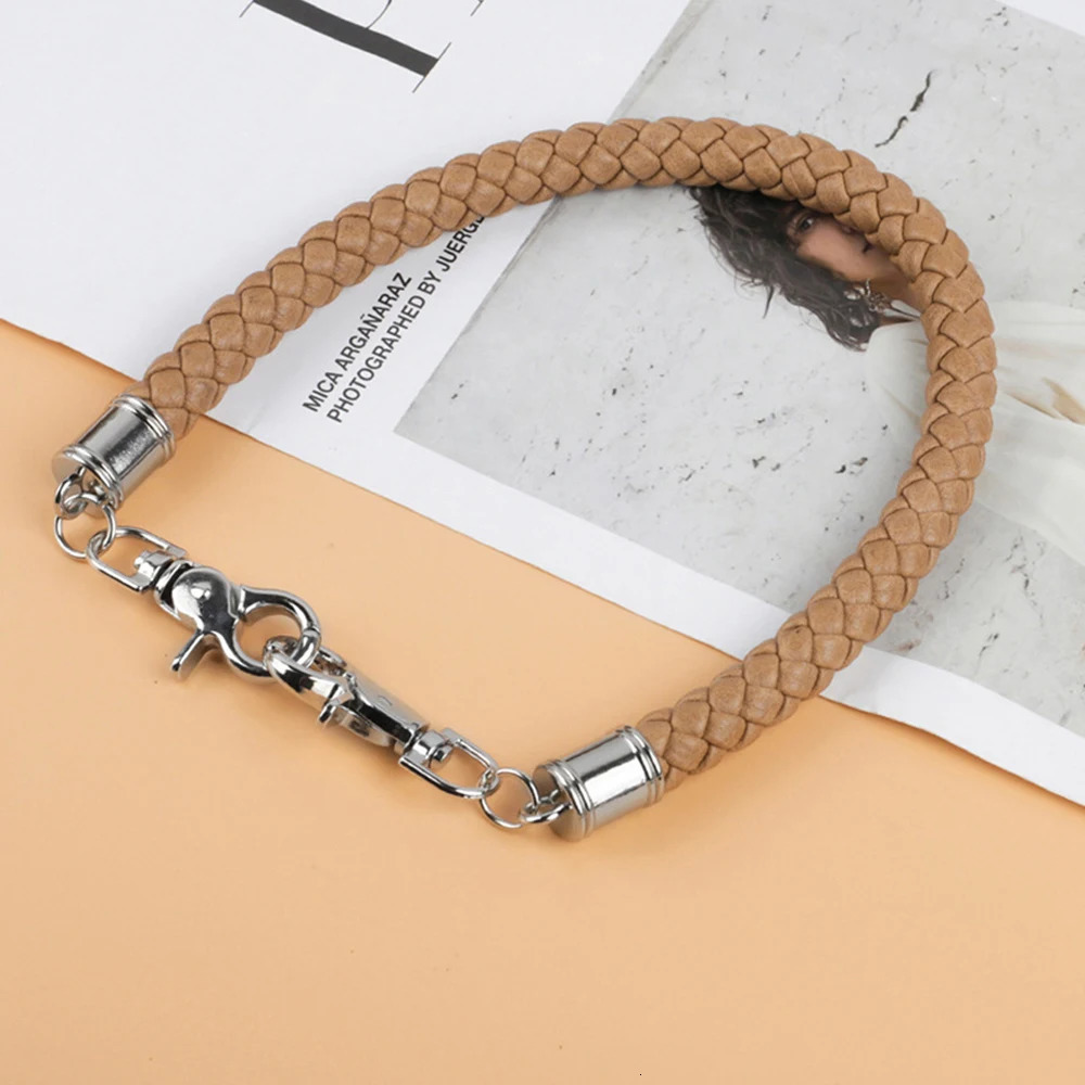 Fashion PU Leather Shoulder Bag Strap Durable Braided Rope Handles For Handbag Purse Belts DIY Replacement Bag Accessaries 250807