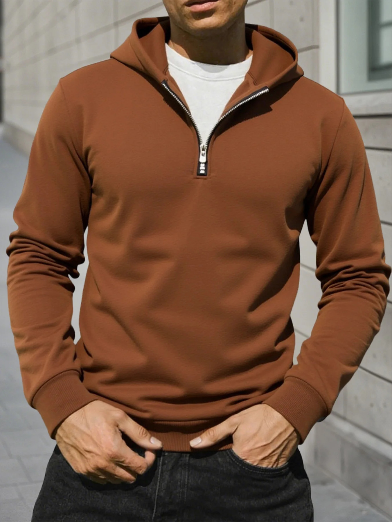 Autumn Winter Hoodies Sweatshirt Cardigan Jacket Mens Half Zipper Hoodie Hooded Sports Outdoor Daily Basic Casual 250807