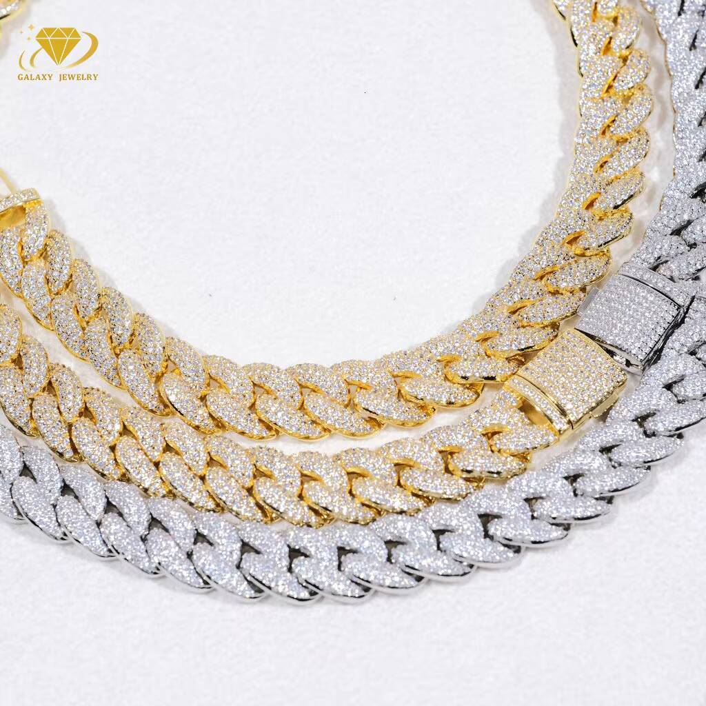 Best Price Custom 3rows Iced Out Miami Cuban Bracelet Vvs Vs Moissanite Diamond 100% Pass Diamond Tester Cuban Link Bracelet