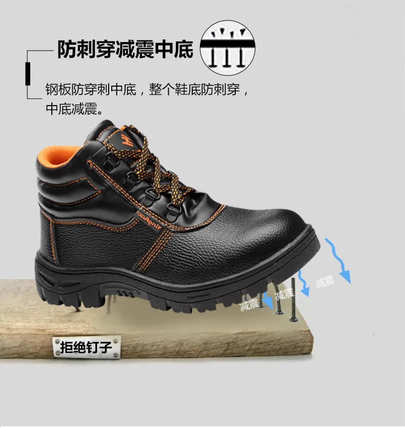 Men Safety Shoes Steel Toe Work Sneakers Indestructible PunctureProof Boots Water resistant Anti shock Non slip boots 250801