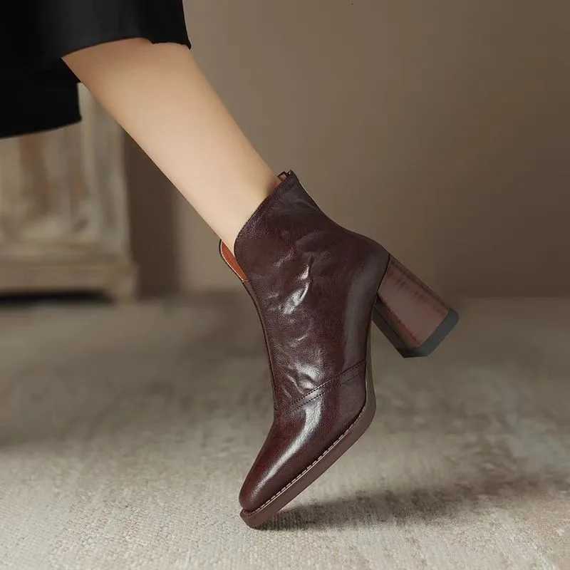 Ankle Boots for Women Side Zipper Stretch Middle Heel Short Boot Fi Pointed Shoes Botas De Mujer 2024 XJ250807