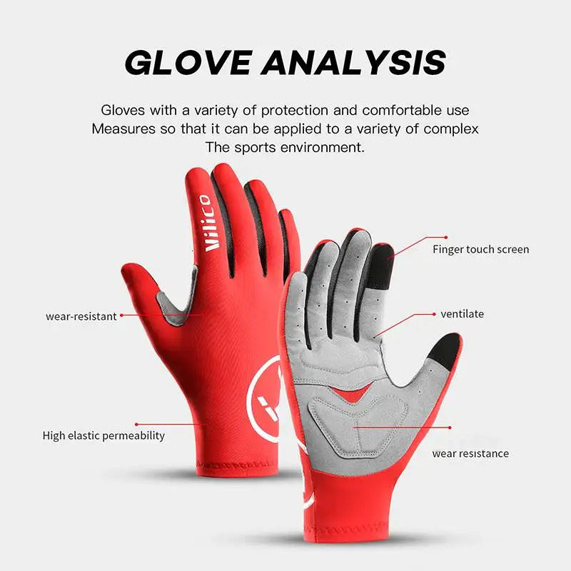 Touch Screen Long Full Fingers Half Gel Sports Cycling Gloves MTB Road Bike Riding Racing Women Men Bicycle 250729