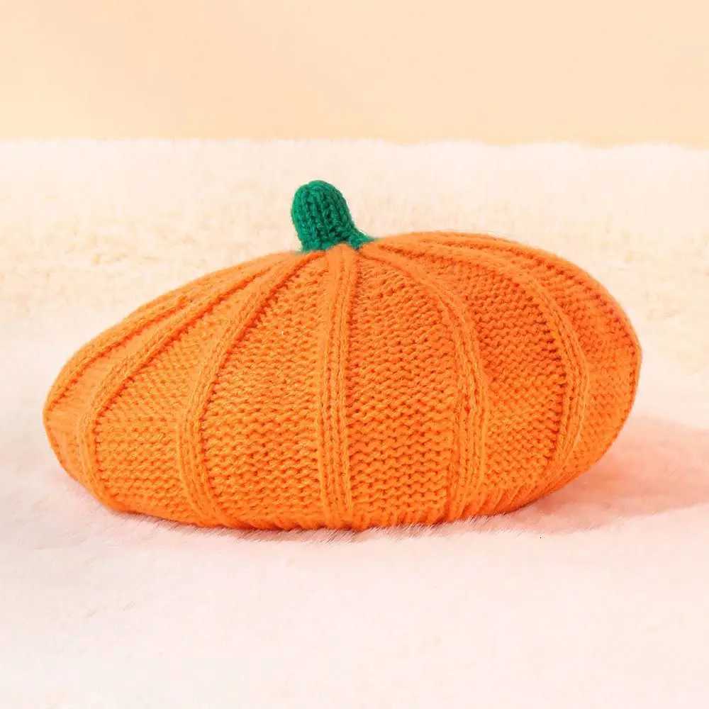 Parent-child Beanies C Pumpkin Beret Hat Winter Warm Knitted Beanies C Halloween Hat For Women Kids Mother Baby XJ250807