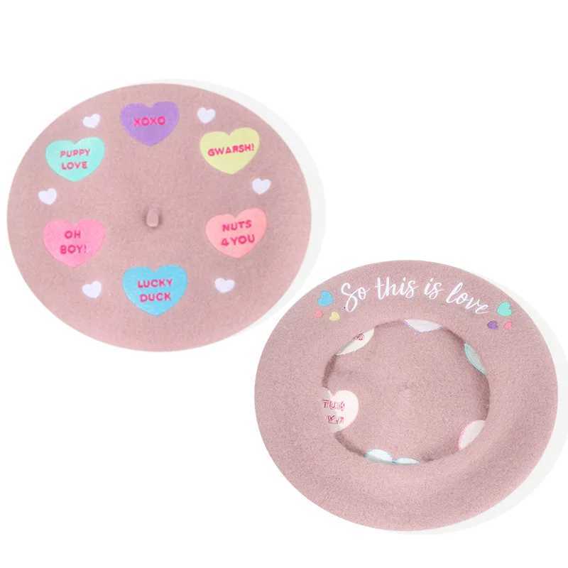 2022 Wool Beret autumn and winter embroidery fashion all-match woolen beret painter hat letter female beret hat XJ250807