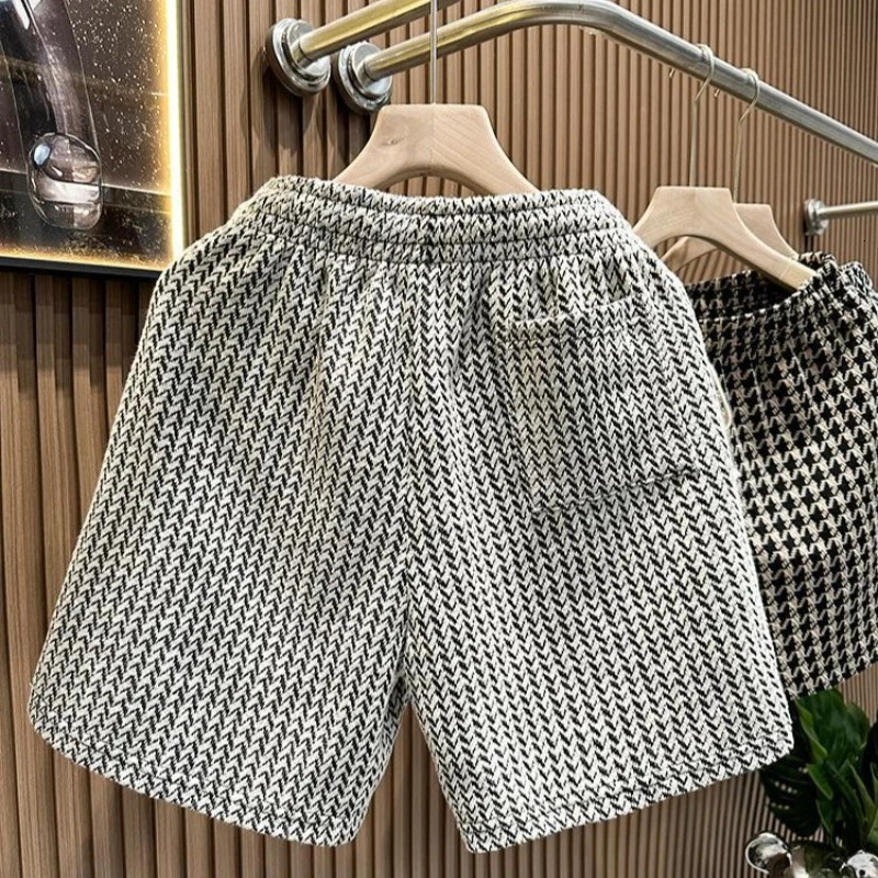 Mens Clothing Print Plaid Shorts Summer Stylish Straight Leg Casual Beach Pants Comfortable Pockets Lightweight Street 250807