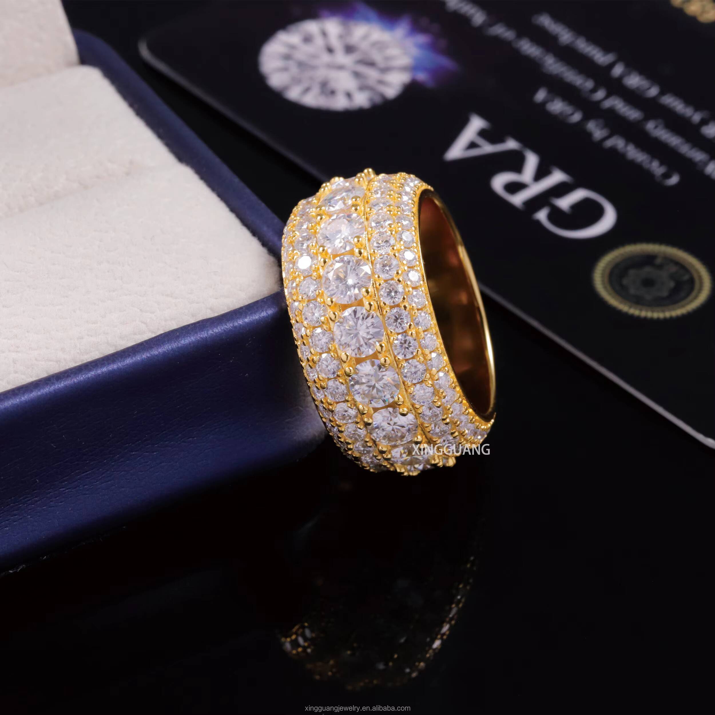 2025 Fine Jewelry Mens Rock 925 Silver Gold Moissanite Ring Collections Pass Diamond Tester VVS Iced Rings Diamond Hip Hop Rings
