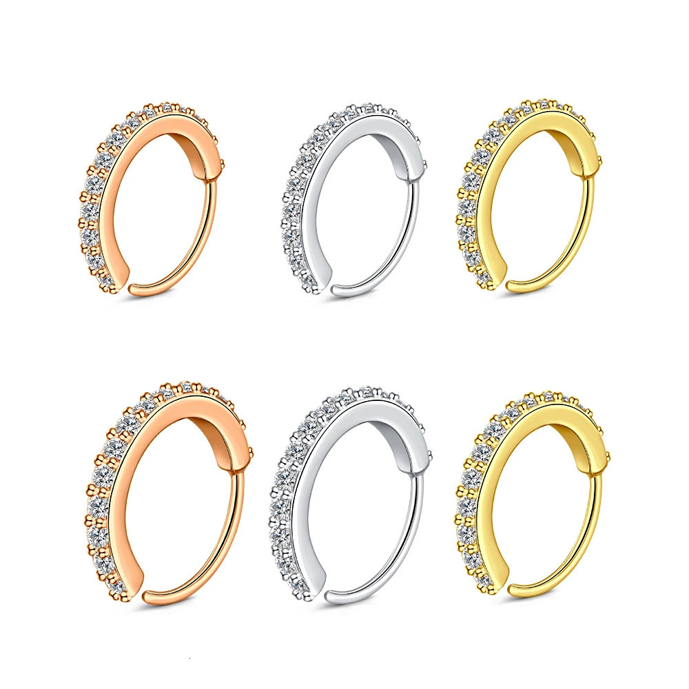 Fashion Round Cubic Zircon Nose Ring Women Stainless Steel Earring Nose Septum Cartilage Tragus Helix Body Piercing Jewelry 20G 250805