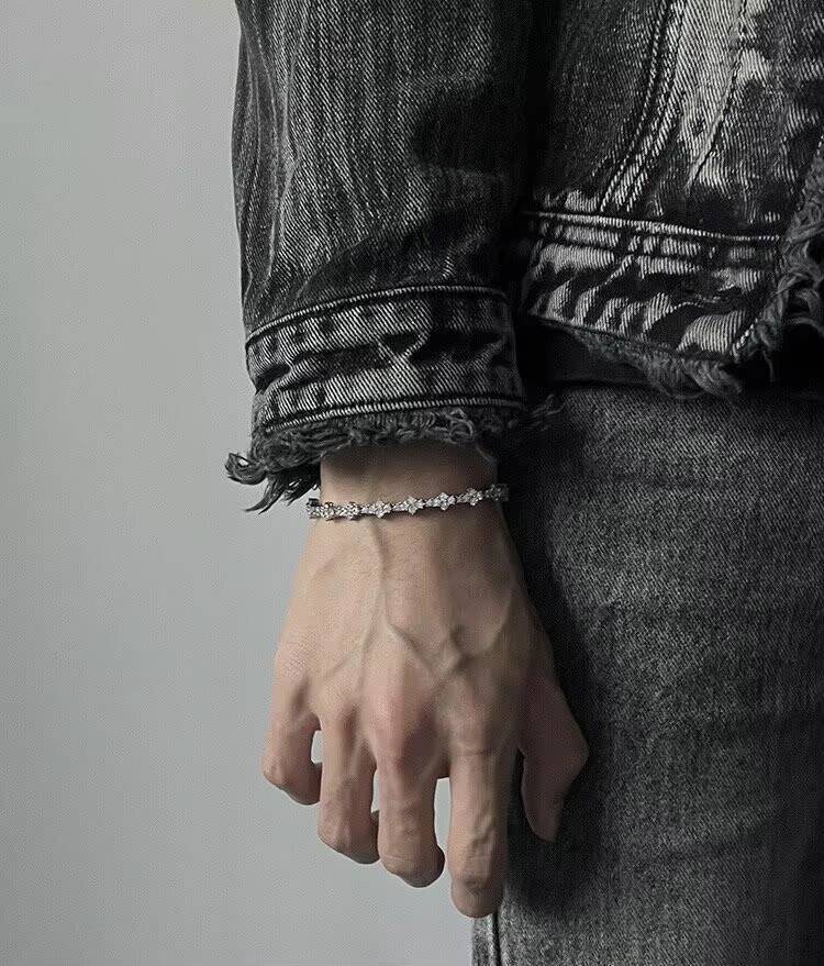 18K Gold Coated 925 Sterling Silver Tennis Chain Link Unisex Bracelet/necklace With VVS D Handset Moissanite Diamonds