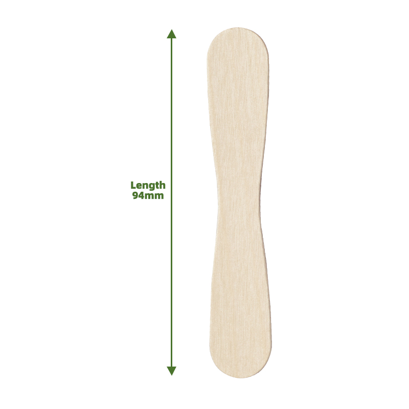 Single-use Frozen Popsicle Spoons for Ice Cream & Yogurt natural wood-94mm long