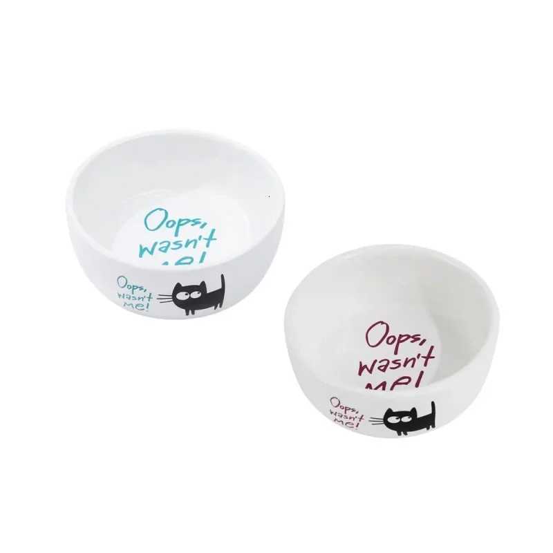 Fashion Cartoon Small Black Cat Pet Food Bowl Ceramic Easy To Clean Bowl Safe Harmless Pet Supplies for Dog Cat Accessories Y250806