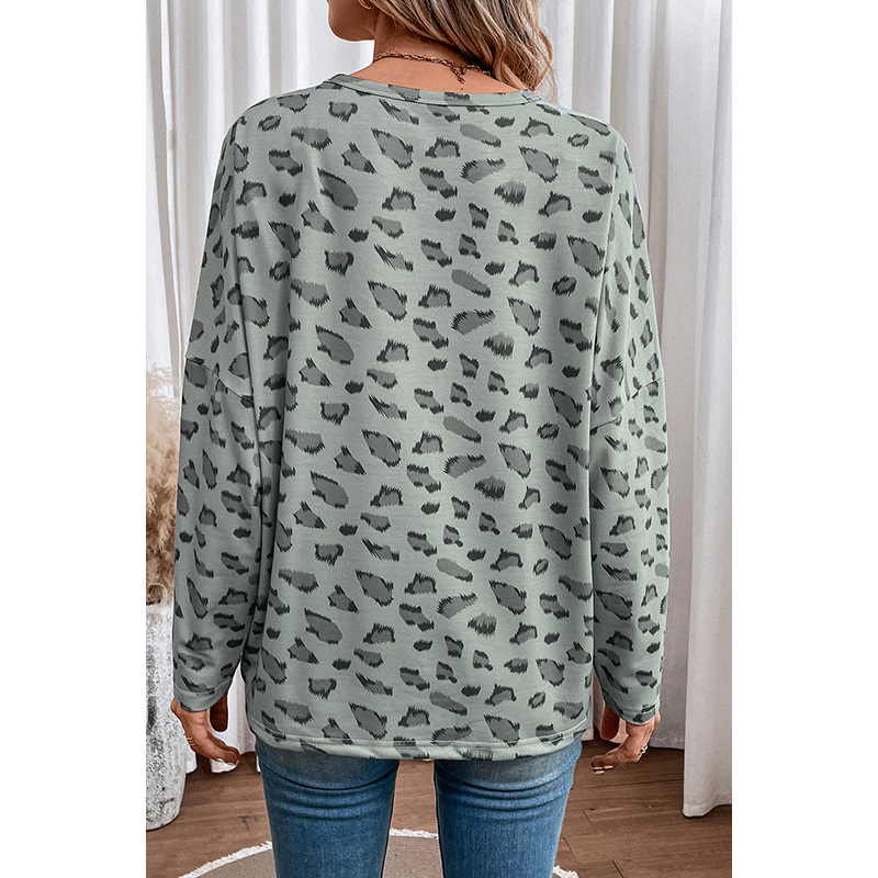 Free Shipping Designer Hoodie Hot Selling Women's Slim Casual Pullover 2025 Autumn New Leopard Print Long Sleeved Pullover