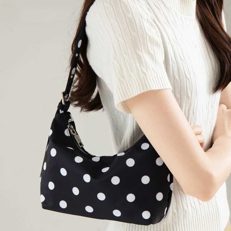 Women Commuting Shoulder Bag New Fashion Polka Dot Nylon Armpit Bag Niche Design Highend Small Square Bag Versatile Handbag Z250807