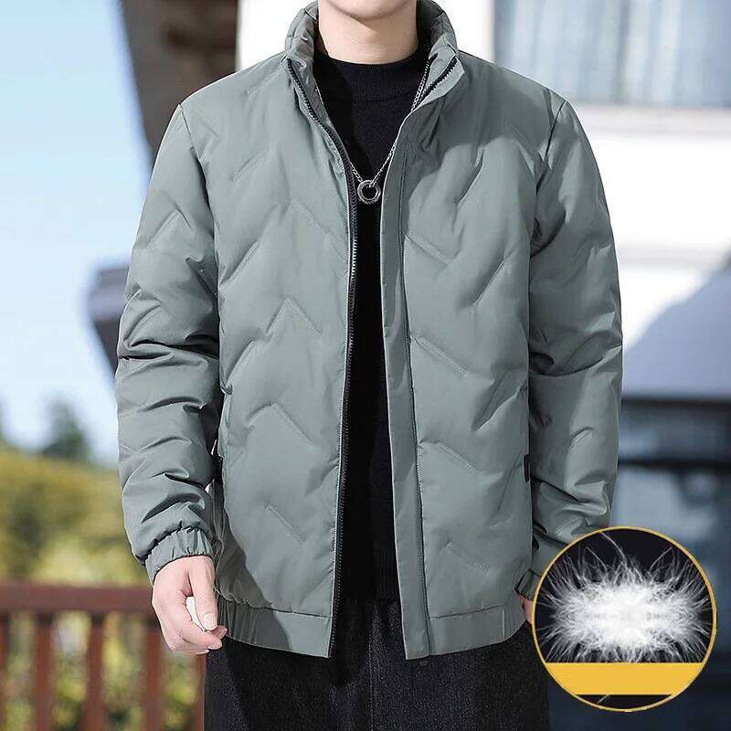 2025 New Men's Stand up Winter Warm Dia Quilted Coat Multi Color Business and Leisure Down Jacket for Men