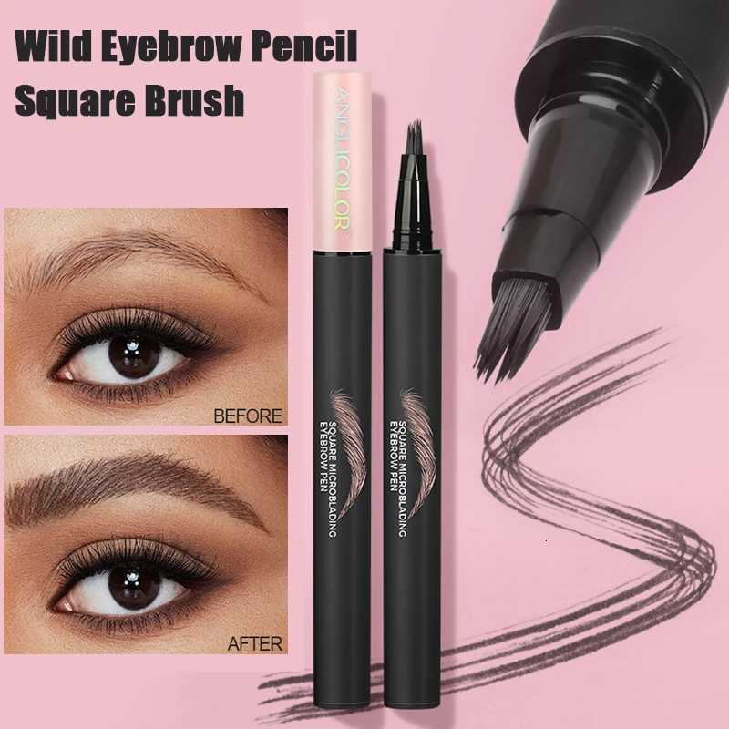 Velvet Wild Eyebrow Pencil Square Angled Brush Multifunction 3D Brow Dye Cream Hairline Anti-smudge Waterproof Eyebrow Tint Pen W250807